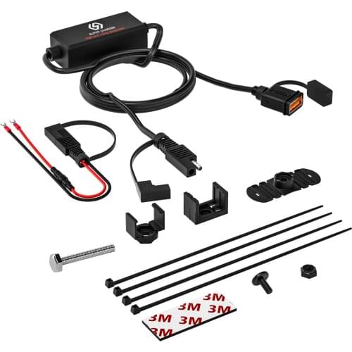 Waterproof Motorcycle 18W Single USB Fast Charger SAE To USB Charger 12-24V QC3.0 Quick Charge 3.0 Built-in Smart Chip