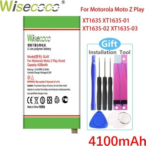 Wisecoco GL40 4100mAh For Motorola Moto Z Play for Moto Z Play Droid XT1635 XT1635-01 XT1635-02 XT1635-03 SNN5974A Battery