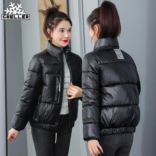 GRELLER Autumn Winter Jacket For Women 2021 New Fashion Stand Collar Coat Female Jackets Winter Lady Short Parkas Warm Outwear