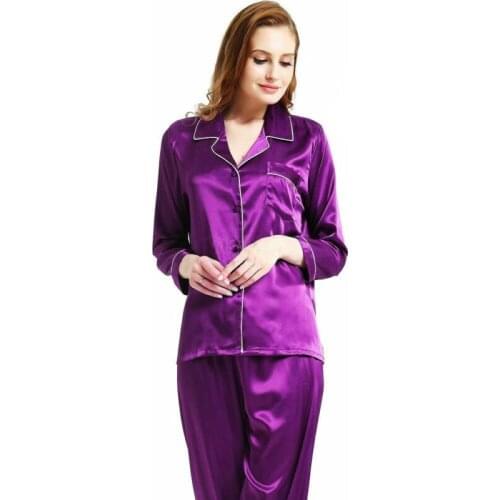 Women Lady Silk Satin Pajamas Set Pyjama Sleepwear Nightwear Loungewear Homewear