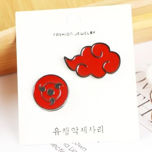 Anime NINJA Sharingan Akatsuki Badge Cosplay Custome Props Brooch Pin Unisex Accessorie Halloween