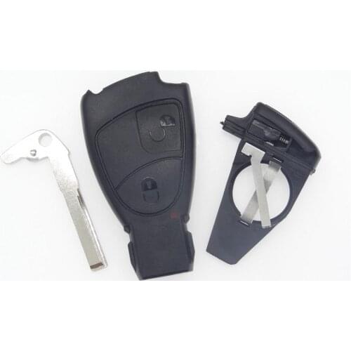 2 Buttons Smart Remote Key Shell for Mercedes Benz CLK SLK S A B C ClASS Car Key Blanks Case With Battery Holder and Key Blade