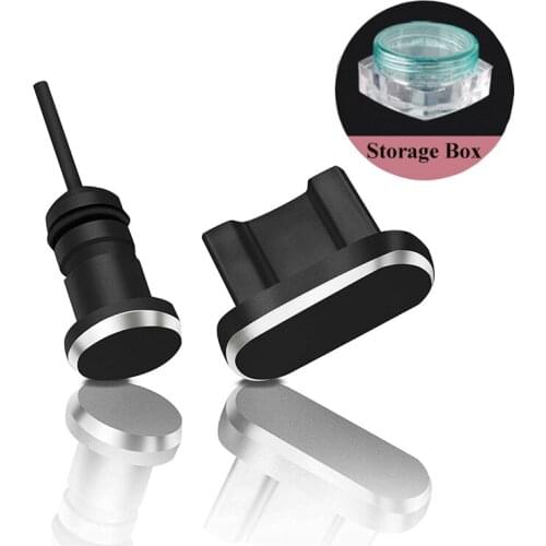 20set/lot 3.5mm Earphone Jack Type-C Phone Charging Port Dust Plug Set For Samsung/Huawei with Gift Box