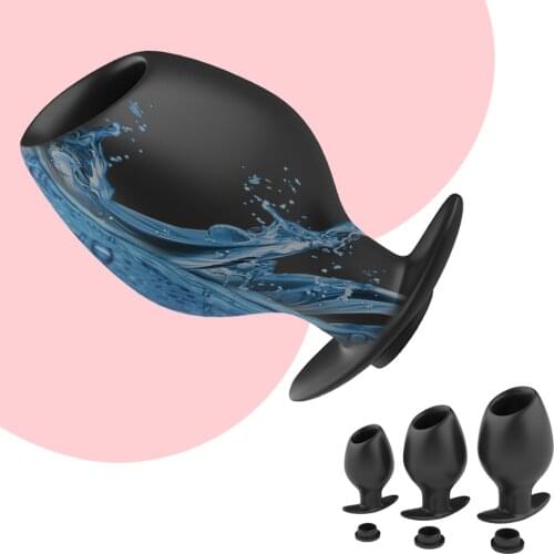 3 Sizes Hollow Anal Plug Silicone Butt Plug Anal Dilator Enema Anus Speculum Prostate Massager Sex Toys For Woman Men Extender