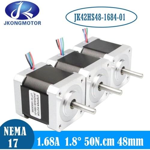 3pcs/set 42-motor 3D-printer CNC motor 44N.cm 50N.cm Nema 17 stepper motor 42x48mm 0.4A 1.68A D=5mm 4-leads for 3D Printing XYZ