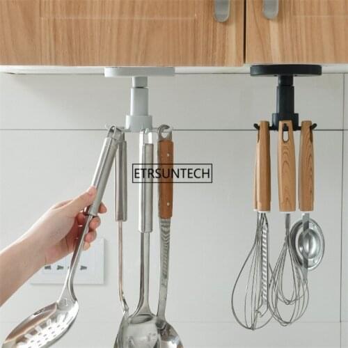 30psc Wardrobe Storage Rack Kitchen Organizer Cabinet Shelf Hook 360 Spin Creative Multi-functional Hanging Basket Tool