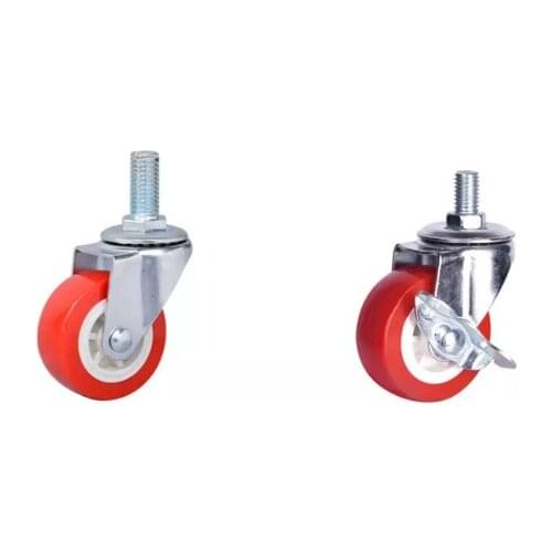 4PCS 360 Degree Swivel Casters Wheel with Stem Rubber Rollers 1/1.25/1.5/2 Inch No Noise Wheels For Shopping Cart Trolley Caster