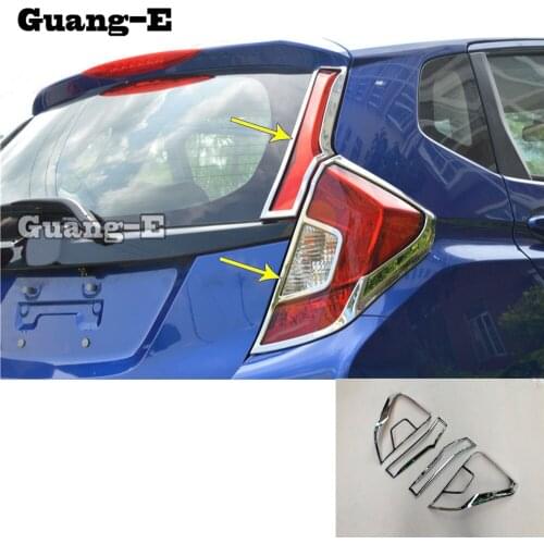 For Honda Fit Jazz 2017 2018 2019 Car Styling Body Cover Trim Back Tail Rear Light Lamp Frame Sticker Panel Parts Hoods 4pcs