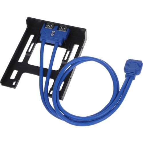 87HA 20 Pin 3.5" Floppy Bay Front Panel 2 Ports USB 3.0 Expansion Adapter Connector