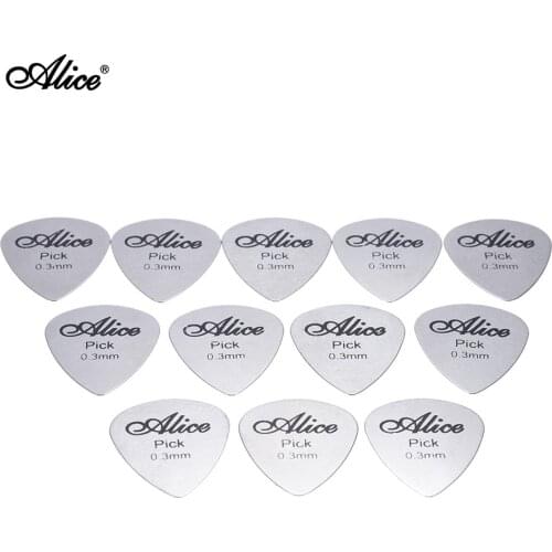 Alice AP-12S 12pcs/pack Guitar Picks Plectrum 0.3mm Stainless Steel Metal Guitar Picks Plectrum Guitar Parts & Accessories