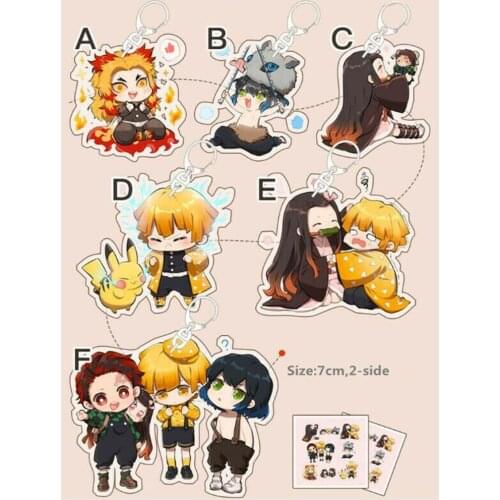 Cosmile Demon Slayer Kimetsu No Yaiba Kamado Tanjirou Keychain Wallet Key ring 2-Side phone wallet belt Limited