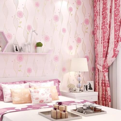 Decor Wall Papers Home Modern Rustic Self-adhesive Floral Pink Blue Wallpaper Roll For Walls 3d Bedroom Papel De Pared 3m
