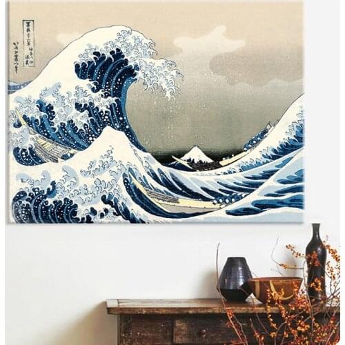 Kanagawa Surfing In Japan Ukiyo-e Sea Decorative Painting Seaside Wall Pictures for Living Room Japanese Style Spoondrift