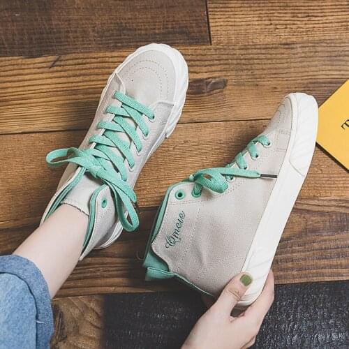 High-top canvas shoes women 2020 spring and autumn new womens shoes Korean wild ulzzang shoes ins fashion vulcanized shoes