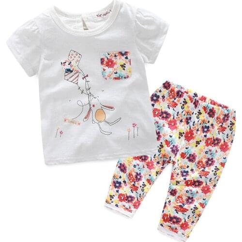 Infant Baby girls Clothing Set 2020 Summer Short Sleeve T-shirt+Pants Cartoon Fashion Baby Girl Outfit