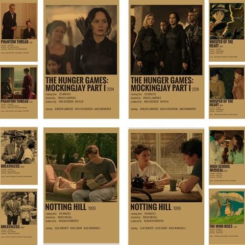 Buy 3 Get 4 43 Movies Retro Kraft Paper Poster Living Room Bar Interior Decoration Sticker Wall Painting