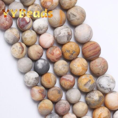 Dull Polished Lace Crazy Agates Stone Beads Natural Round Loose Beads For Jewelry Making DIY Bracelets Accessories 4 6 8 10 12mm