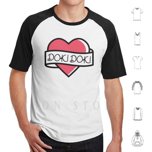 Cute Kawaii Doki Doki Heart T Shirt Men Cotton Anime Manga Japanese Hentai Anime Tiddies Meme Nerd Pantsu Ecchi