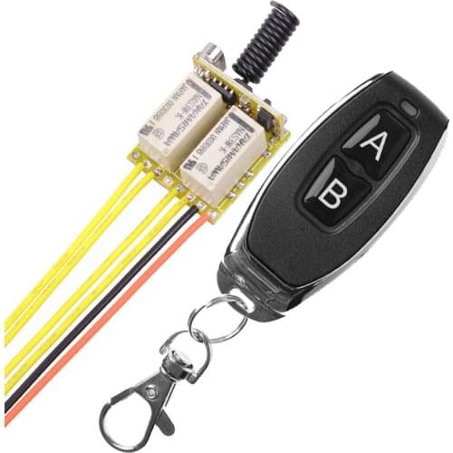 Mini 2CH Relay Remote Switch DC 3.7V 4.2V 4.5V 5V 6V 7.4V 9V 12V Small Wireless Switch NO COM NC Contact RF ASK RX TX Momentary