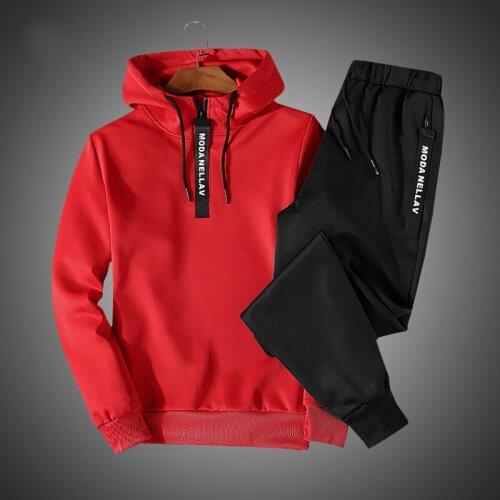 2019 Autumn Men Clothing Set Sportswear Hoodies Sweatshirts Sporting Sets Mens Tracksuits Two Piece Hoodies+Pants 2pcs Sets