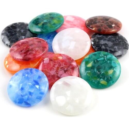 New Fashion 10pcs 25mm Mix Color Artificial shells Flat Back Resin Cabochons Cameo G5-36
