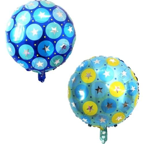 New arrival 18inch baby boy Foil Helium Balloons printed star Baby Shower Boy Birthday Theme Party Decorations Kids Air Globos