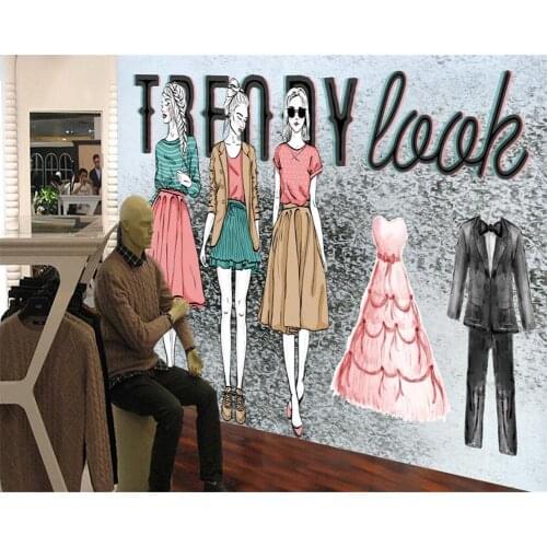 Beibehang Custom Wallpaper Retro Nostalgic Fashion Beauty Clothing Store Background Wall Living Room Bedroom Mural 3d wallpaper