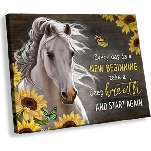 Flower Art Poster Sunflower Canvas Painting Animal Horse Printing Wall Art Nordic Prints Pictures For Living Room Home Decor