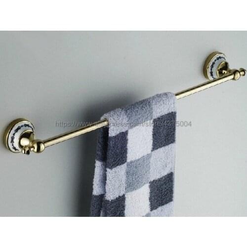 Towel Bars Golden Brass Towel Rail Single Towel Bar Bathroom Towel Holder Bathroom Accessories Nba254