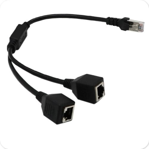 RJ45 male to 2 female splitters rj45 one-in-two Ethernet LAN network adapter cable