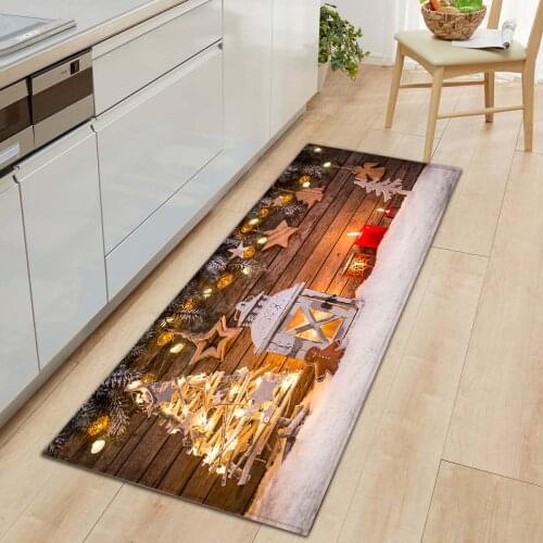 Christmas Home Living Room Carpet Soft Kitchen Mat Carpet Non-slip Welcome Entrance Door Mat Hallway Rugs for Bedroom Bathroom