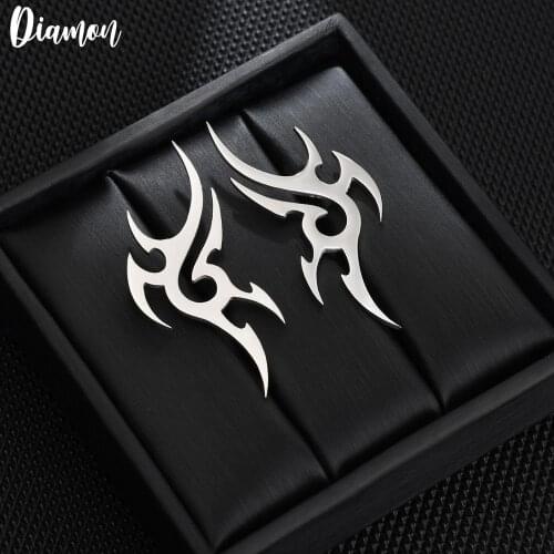 Diamon Personalized Stainless Steel Letter Stud Earrings Fashion Custom Different Shape for Women Men Simple Earrings Gift