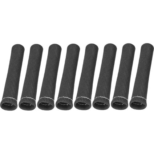 Uxcell 8 Pcs Black Spark Plug Wire Boots 1800 Degree Heat Shield Protector Sleeve for Car