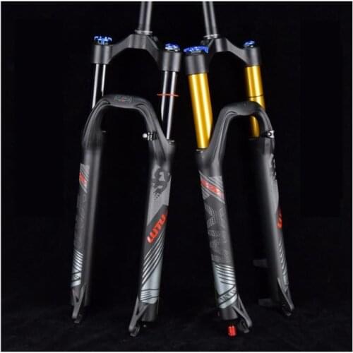 Bicycle air fork 26 27.5 29 ER MTB mountain suspension fork air resilience shoulder control straight pipe Kashima inner pipe