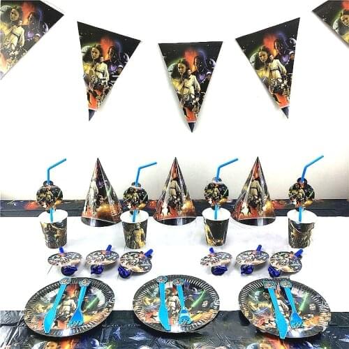 Star Wars Birthday Party Decoration Tableware Set Cupcake Topper Kids Boys Baby Children Party Supplies