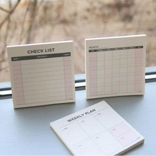 1pcs South Korea Plan d Plan Notes Memo Pad Note Paper Square Week/Month Plan Three Functions Small Book