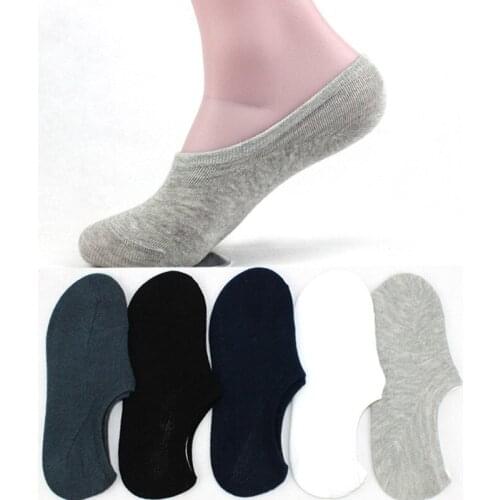 10 Pair/ Lot Hot Sale Male Boat Socks Quality Casual Black Gray White 5 Solid Colors Soft Comfortable Cool Cotton Sock For Men