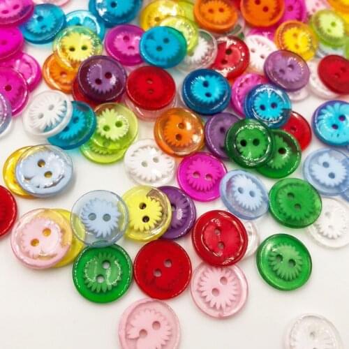 100 pcs 14mm colorful pearl flowers resin buttons flatback garment sewing notions DIY accessories scrapbooking PH176