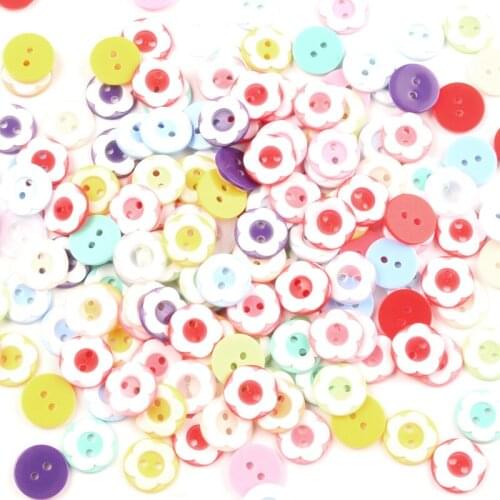 100Pcs Mixed Round Resin Sewing Buttons For Cloth Flatback Cabochon Scrapbooking Crafts Knopf Bouton Decor Diy Accessorie