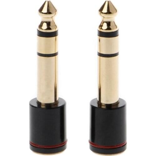 2 Pcs Copper 6.35mm Male Plug To 3.5mm Stereo Female Headphone Jack Audio Adapter L15