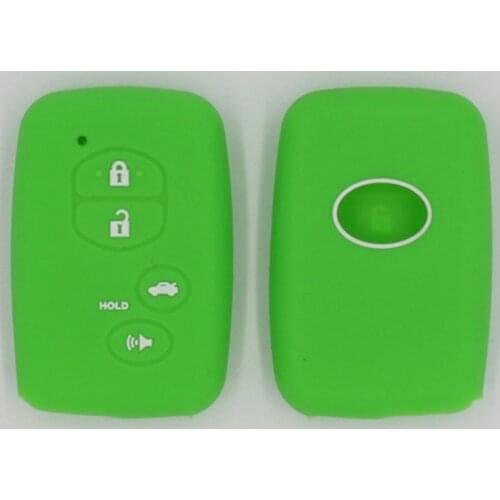 2PC Silicone Car Key Cover Case For Toyota Land Cruiser Tacoma Highlander Prius 2013 2016 2017 Fob Shell Remote Key Case Holder