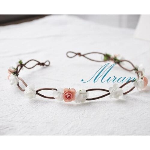 2020 6PCs Handmade Rustic Dainty Simple Wreath Flower Crown Basement Festivals Feminine Whimsical Cute Christmas Gift