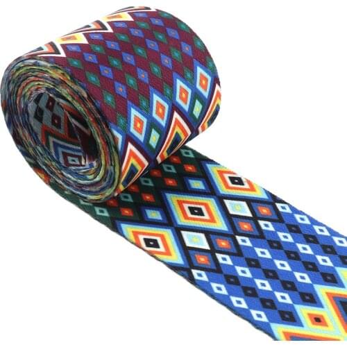 48mm Polyester Jacquard Webbing Fashion with Colorful Pattern Lace Ribbon DIY Bags Strap Garment Belt Sewing Jewelry Accessories