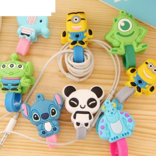 5pcs/lot Cartoon Hero Headphone Earphone Cable Storage Case Wire Organizer Cord Holder USB line Winder For iphone samsung