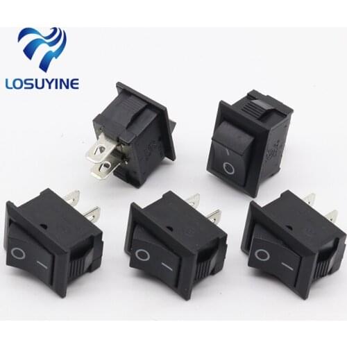 5Pcs/Lot Black Push Button Mini Switch 6A-10A 110V 250V KCD1 2Pin Snap-in On/Off Rocker Switch 5PCS/Lot 21MM*15MM BLACK