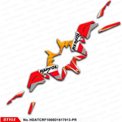 AFTERMARKET Custom Stickers Backgrounds Graphics for Africa Twin CRF1000D CRF1000L 2016 2017, Style No. HDATCRF1000D1617013-PR