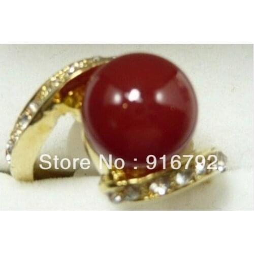 Free P&P *******Spiral White Crystal Inlay Fruity Wine Red stone Alloy Women Cocktail Rings