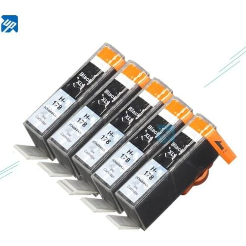 UP 5 Black ink cartridges compatible for HP 178 178XL for hp 6510 B010B B109a B109n B110a B210b B209a B210a 3070A printer