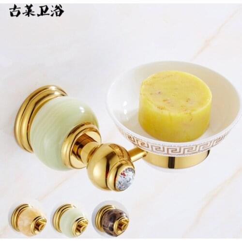 Euro Style Jade Soap Dishes Marble Bathroom Accessories Rose Gold Soap Holder Ceramics Soap Case Home Decoration Useful For Bath