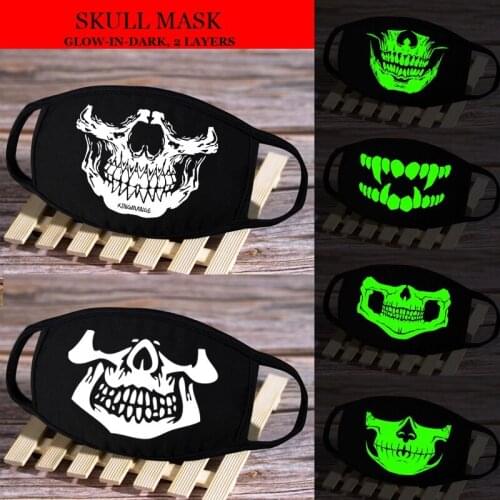 Hot Luminous Anime Glow-in-dark Cartoon Cosplay Cotton Black Dust-Proof Windproof Fluorescence protect Halloween Accessories
